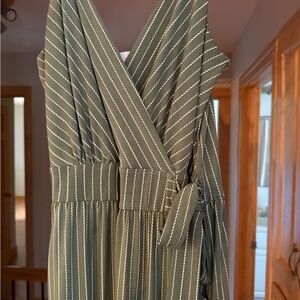 Kaileigh Olive Striped Maxi Dress